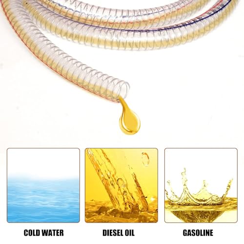 8.2FT 5/8" Heavy Duty Gas Siphon Hose, Self-Priming Fuel Transfer Pump | Jiggler Siphon with Brass Valve & Metal Clamp, Transfer Hose for Gasoline, Fish Tank Water Changes, Boats, ATVs & Tractors - size: 5/8"ID x 1Pcs