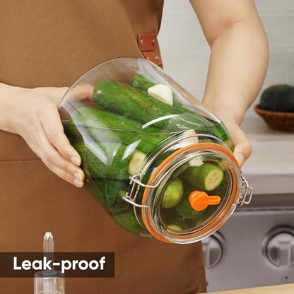 0.6 Gallon Glass Fermentation Jar with Airlock, Small Batch Kit - size: 0.6 Gallon