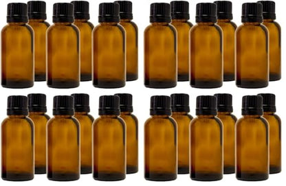 GreenHealth – Pack of 24 – 30 ml (1 oz) Amber Glass Bottles with Euro Dropper and Tamper-Evident Cap – Refillable Boston Round Bottles for Essential Oils and Aromatherapy - color: Amber, size: 12 Count (Pack of 2)