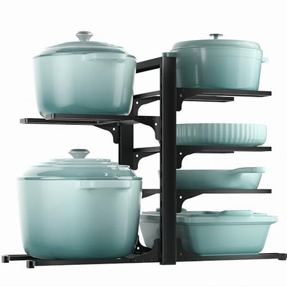 ORDORA Pots and Pans Organizer under Cabinet 13.78" Height, 6-Tier Kitchen Cabinet Organizers and Storage, Heavy Duty Pots and Pan Storage Rack Organizer inside Cabinet, Adjustable Pot Rack - style: S-13.78"H-HeavyDuty