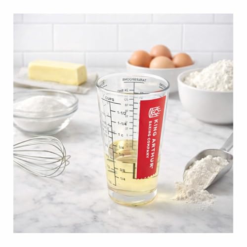 King Arthur Baking Company Mix N Measure Glass, Heavyweight Glass, Multi-Purpose Liquid and Dry Measuring Cup