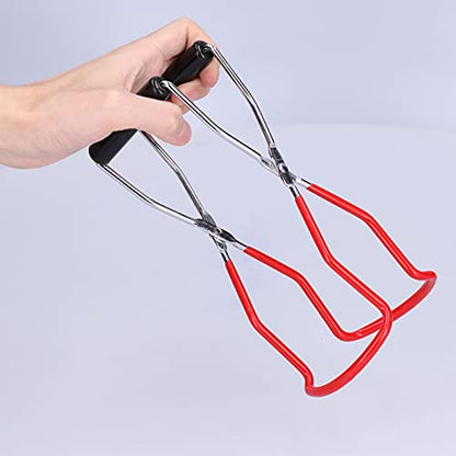 flexman Canning Jar Lifter, Multifunctional Stainless Steel Antiscalding Tray Dish Clamp with Grip Handle, Kitchen Tool for Homes Restaurants Collect Cans (Red) - color: Red