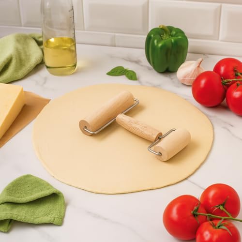 Mrs. Anderson's Baking Double Dough Roller, Wood With Iron, 4.125-Inch And 2.375-Inch, Smooth Even Rolling For Dough And Pastry - style: Double Dough Roller