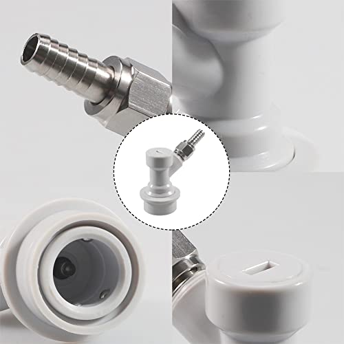 PERA Corny Keg Ball Lock Gas Disconnect MFL 1/4, Include 5/16 Swivel Nuts, 2 Free Worm Clamps for Homebrewing