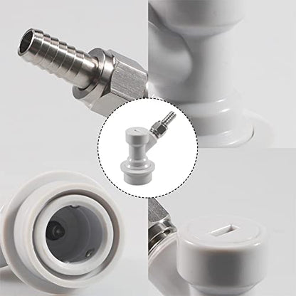 PERA Corny Keg Ball Lock Gas Disconnect MFL 1/4, Include 5/16 Swivel Nuts, 2 Free Worm Clamps for Homebrewing