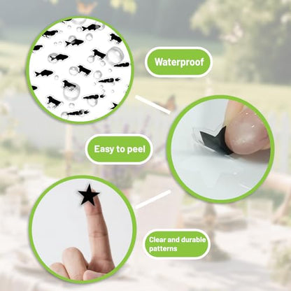 500Pcs Food Choice Stickers Meal Stickers for Food Chicken Fish Cow Carrot Stars Pattern 0.8 Inch Black Wedding Menu Indicator Decal Plastic Waterproof Label for Place Cards Party Supplies - color: Black-1