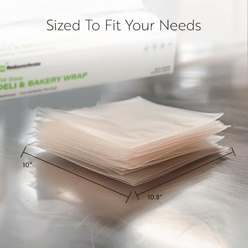 Restaurantware Plastic Food Wraps 1000 Pack of 10.75" x 10" Pre-Cut Clear Sandwich Wraps Disposable Pop-Up Microwavable Freezable Greaseproof Food Covers for Burgers, Snacks, And Take Out - size: 10.8" x 10"