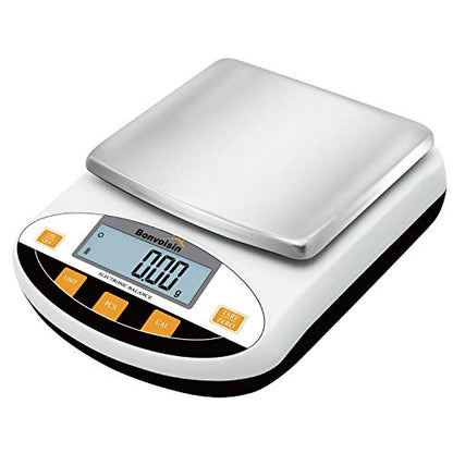 Bonvoisin Lab Scale 3000gx0.01g Digital Precision Analytical Balance - High Precision Electronic Scale for Jewelry, Kitchen, Scientific, and Laboratory Use - size: 3000gx0.01g