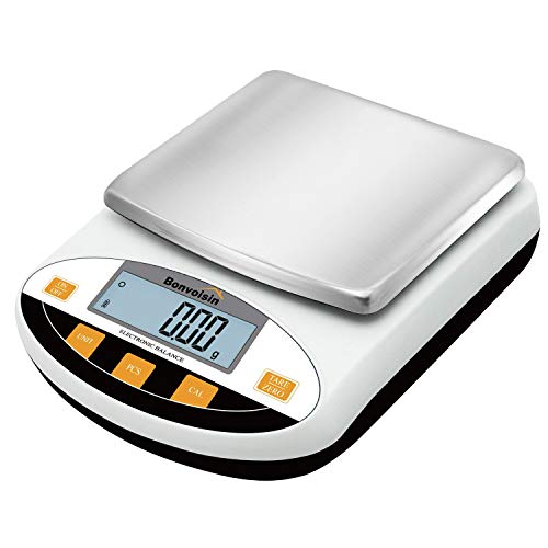 Bonvoisin Lab Scale 3000gx0.01g Digital Precision Analytical Balance - High Precision Electronic Scale for Jewelry, Kitchen, Scientific, and Laboratory Use - size: 3000gx0.01g