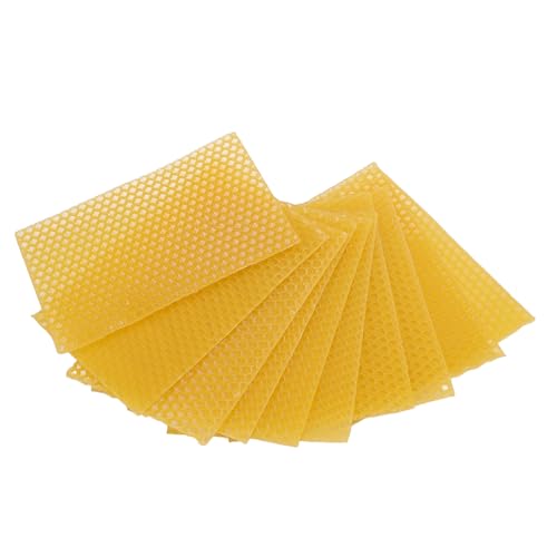Dioche Beeswax Sheets Foundation Candle Making DIY Soft Cuttable Bendable Natural Beeswax Material for Candle Crafting Beekeeping 20Pcs