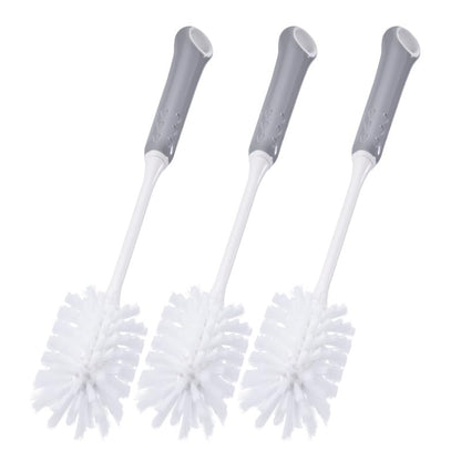 Long Handle Bottle Cleaning Brush with Soft Nylon Bristles, White and Gray, 12.79 Inches, for Baby Bottles, Water Bottles, Glassware
