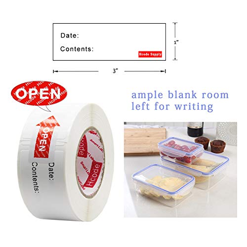 Hcode 1 x 3'' Self-Adhesive Removable Freezer Food Storage Labels - Easy Clean Leaves No Residue - Meal Prep Labels Plastic Paper Sticker Perfect for Reusable Containers 2 Roll - size: 1*3" fill in-2 roll