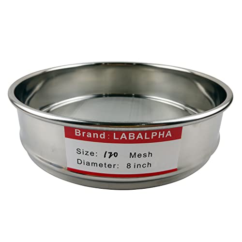 LABALPHA 120 Mesh Lab Sieves, #120 Mesh Test Sieve, 8'' Diameter, 304 Stainless Steel Wire Cloth (0.125mm) - size: 120 mesh (0.125mm)