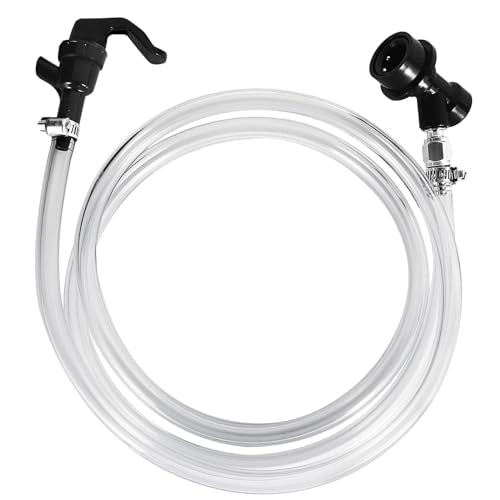 MRbrew 5 FT Ball Lock Beer Line Assembly Kit, 3/16" Liquid Line with Picnic Tap Faucet PVC Brewing Tubing Ball Lock Quick Disconnect for Cornelius Keg Beer Dispenser Soda Dispensing
