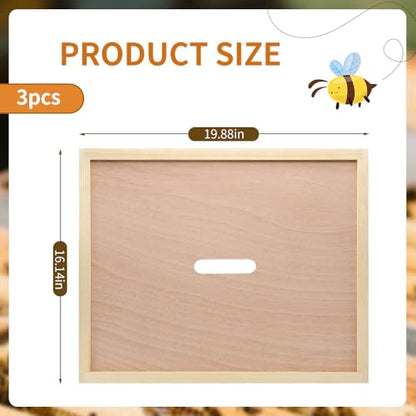 3pcs Beehive Inner Cover 10 Frame with Notch,Internal Bee Feeders Beehive Inner Covers,Bee Hive Notched Inner Cover for Beekeeping Tool