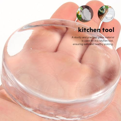 ABOOFAN Glass Fermentation Weight for Mason Jars 2.75 in Round Pickling Stone for Wide Mouth Mason Glass Jars Keeps Vegetables Submerged for Sauerkraut Kimchi Pickles 1 Pack