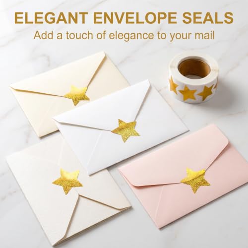 500Pcs Gold Glitter Star Reward Stickers, School Classroom Potty Training Envelope Seals, Wedding Birthday Party Favors - color: 500pcs- Gold Glitter Star