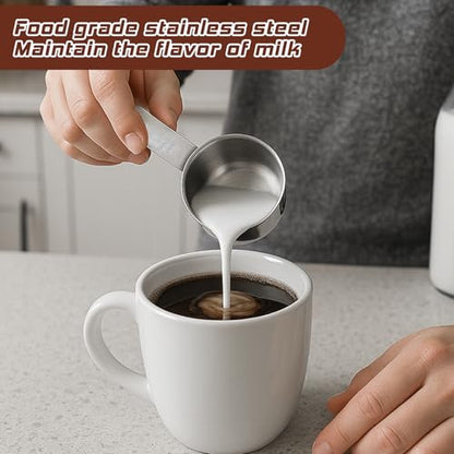 4 Pcs 1/4 Cup Measuring Cup, 60 ml Stainless Steel Measuring Cups Inner Scale Metal Liquid Measure Scoop 2 oz Cups for Coffee, Cooking, Baking, Kitchen Wet and Dry Ingredients, Dishwasher Safe - size: 1/4 Cup