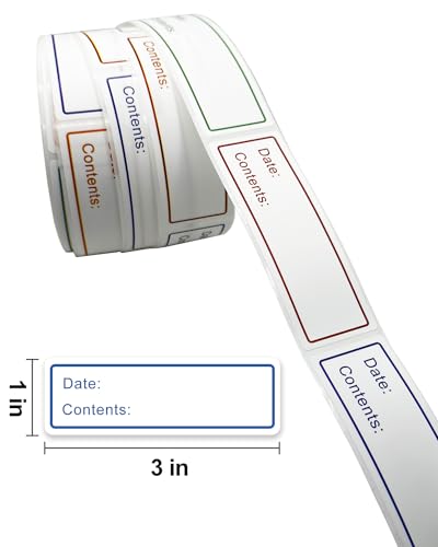 300 PCS Removable Freezer Labels, 1 x 3 Inch Food Labels to Write on Food Storage Stickers Date Label, Waterproof Oil Resistant Canning Labels Jar Labels Freezer Paper Label, Clean Leaves No Residue - color: Multicolor, 1'' X 3''