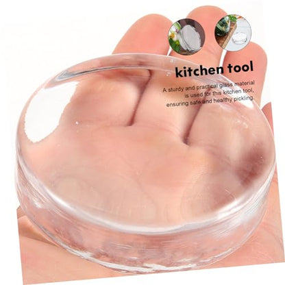 DECHOUS Fermenting Glass Weight for Pickle Jars Natural Round Stone Compact Heavy Stone Lid for Kimchi Sauerkraut Cucumber Fermentation Fits Standard Wide Mouth Jars