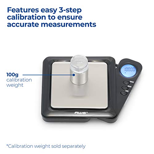 American Weigh Scales 100g x 0.01g Digital Pocket Weight Scale | High Precision Digital Gram Scale 0.01g Accuracy Pocket Scales LCD Display Grams Ounces, Powder, Ideal for Kitchen Lab Jeweller Coins - color: Black, size: 100g x 0.01g