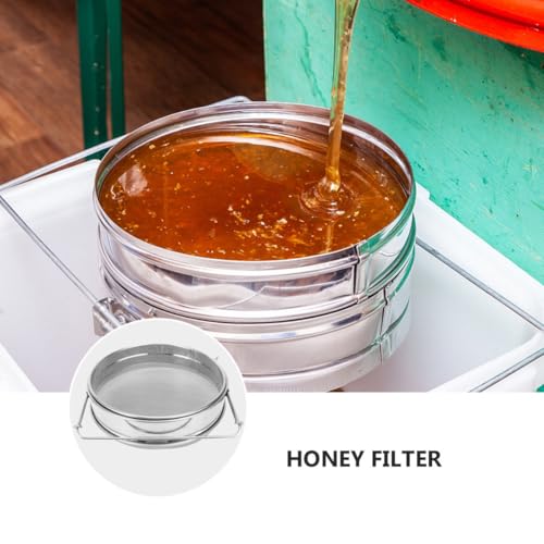 Healifty Honey Strainer Filter Sturdy Stainless Steel Double Layer Sturdy Honey Filtering Tool with Double Sieve Design for Efficient for Beekeeping
