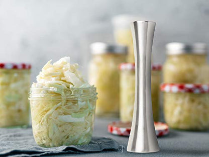 Farm to Table Stainless Steel Sauerkraut/Kimchee Pounder Tamper, 10" | Kraut Pounder | Sauerkraut Making Essential | Durable Stainless Steel Tamper | Canning & Fermenting Gadget | Tart Tamper