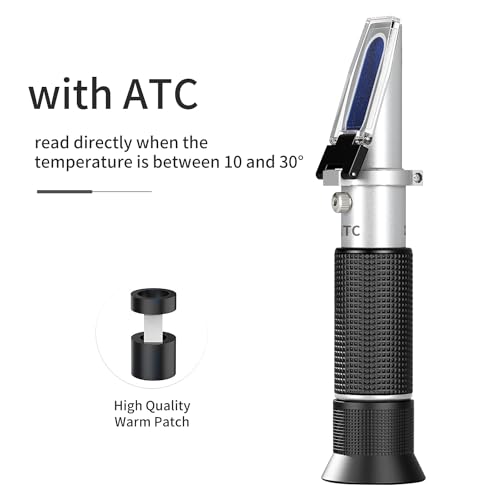 0-32% Brix Meter Refractometer with ATC, brix Refractometer,lab Refractometer forfruit, Fruit Juice,Wine Making - size: 0-32% Brix Meter