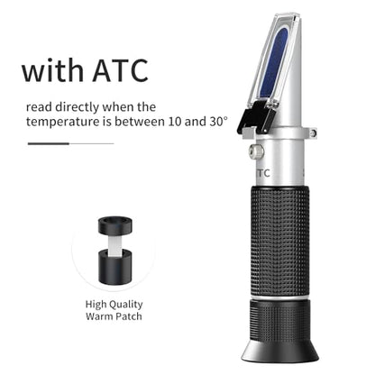 0-32% Brix Meter Refractometer with ATC, brix Refractometer,lab Refractometer forfruit, Fruit Juice,Wine Making - size: 0-32% Brix Meter