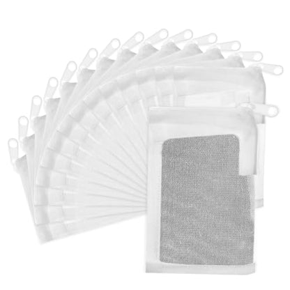 15 Pcs Aquarium Filter Media Bags, Fine Mesh Filter Bags with Plastic Zipper, Reusable Polyester Net Bag for Activated Carbon, Bio Balls, Ceramic Rings, Fresh Saltwater Tanks (2.4" x 4")