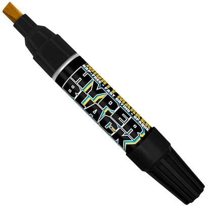 Hyper Black PM-130 Shorty - Industrial Paint Marker - 17ML - True Black High Visibility Permanent Paint Pen for All Non-Porous Surfaces - Valve Action Chisel Tip