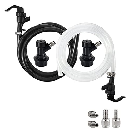MRbrew 3+3 FT Ball Lock Beer Line Assembly Kit, Draft Beer Line with Picnic Tap Faucet Kegerator Dispenser PVC Brewing Tubing Cornelius Corny Quick Disconnect Barb Fitting Soda Dispenser Assembly