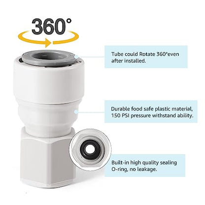 Corny Keg Ball Lock Quick Disconnect Push to Connect Fittings, Plastic Straight 3/8" OD Tube to 7/16" Thread Quick Disconnect Air Hose Fittings Durable Co2 Regulator Corny Keg Connectors - size: Push Lock Fittings