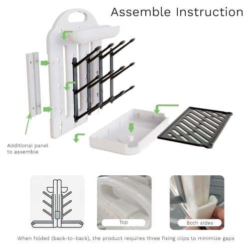Baby Bottle Drying Rack 2 Pack, 24-Hook Modular Vertical Bottle Drying Rack for Baby Bottles, Pump Parts and Pacifiers, Space Saving Countertop Baby Bottle Organizer with Stable Base and Drip Trays