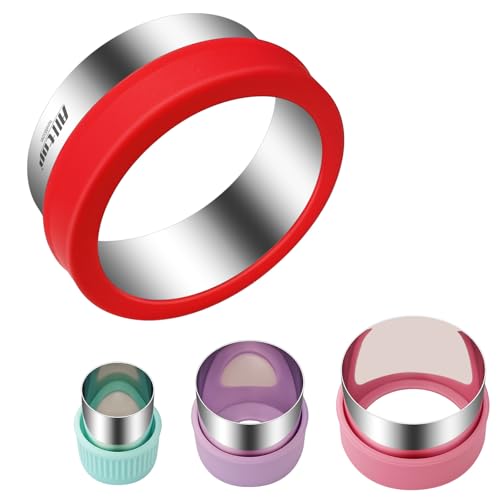 ALLTOP Round Cookie Cutter Set – 4 Different Sizes of Stainless Steel Biscuit Cutters for Baking, Donut, English Muffin, and More - color: Round