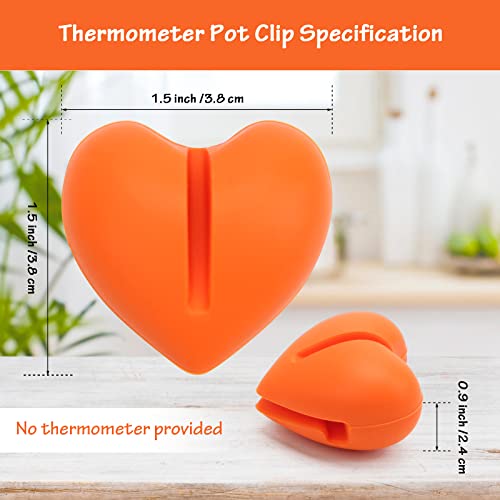 Windspeed Thermometer Pot Clip Holder(No Thermometer Include), 2Pcs Candy Thermometer Pot Clip Holder for Digital Thermometer Holder for Candle Soap Jam Candy Milk Chocolate Cooking - color: Orange