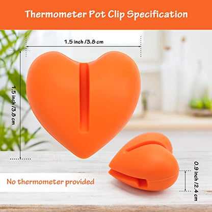 Windspeed Thermometer Pot Clip Holder(No Thermometer Include), 2Pcs Candy Thermometer Pot Clip Holder for Digital Thermometer Holder for Candle Soap Jam Candy Milk Chocolate Cooking - color: Orange