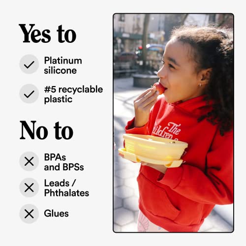 STOJO Collapsible Sandwich Box – 24oz, Reusable Food Storage Container, Silicone Bowl for Hot/Cold Food – Meal Prep, Lunch, Camping, Hiking – Dishwasher Safe (Mimosa, Set of 1) - color: Mimosa