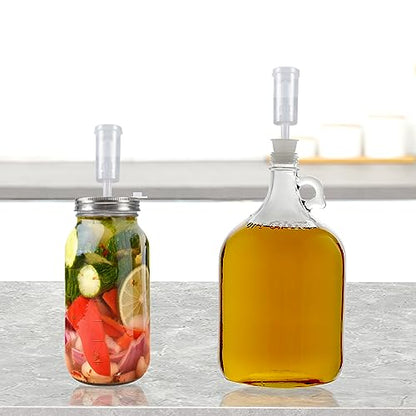 Airlock Set Three-Piece Airlock Drilled #6 Stopper and Grommet for Fermentation, Brewing Wine, Beer Making, Sauerkraut, Pickles, Etc. (3 Pack)