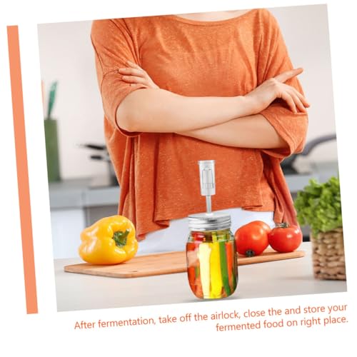 INOOMP Mason Jar Fermenting Lid Kit 87mm Wide Mouth Pickles Jar Lid Set with Airlock Fermenter Accessories for Home Kitchen Fermentation and Canning Random Color