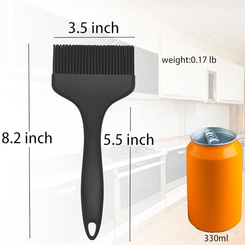 2 Pcs Of Silicone Basting Brushes Heat Resistant Pastry Brush Oil brush BBQ Grill Brush Set One-Piece Design, Suitable For Barbecue Oven Teppanyaki Kitchen Cooking Easy Clean Black - color: Black