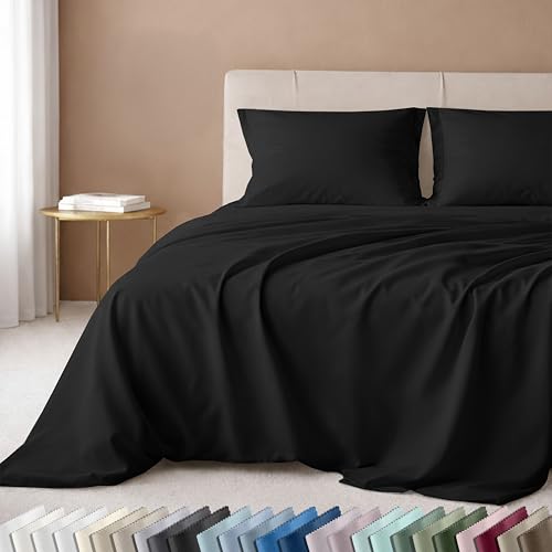 California Design Den Twin Sheets Set - Luxury 600 Thread Count Sateen, Natural 100% Cotton Bed Sheets, Fully Elasticized Deep Pockets, Crisp, Cool and Durable Bedding - Black - color: 11 - Black, size: Twin