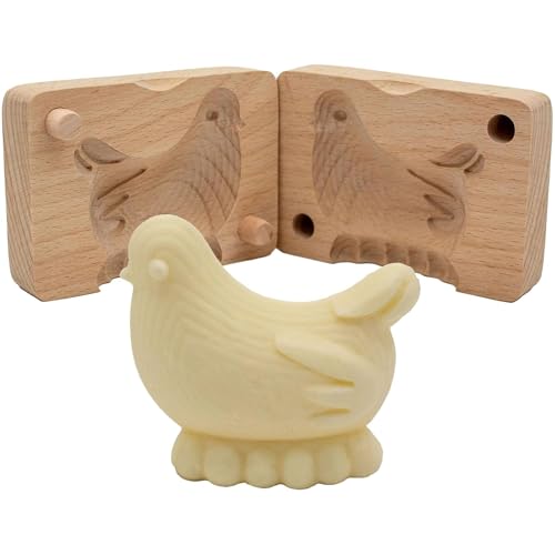 Hushee Chick Butter Mold Decorative Butter Press Wooden Mold for Homemade Cutter Wood Kitchen Accessory & Table for Baking DIY Dairy Making Supplies - style: Chick