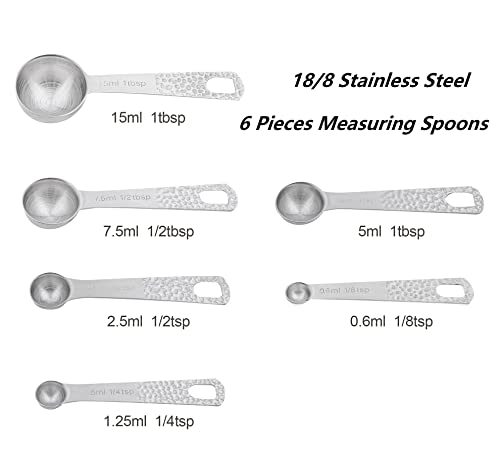 Measuring Cups and Spoons Set 13, 18/8 Stainless Steel Measuring Cups and Spoons Set for Baking and Kitchen, Metal Measuring Cups Set - color: Siliver