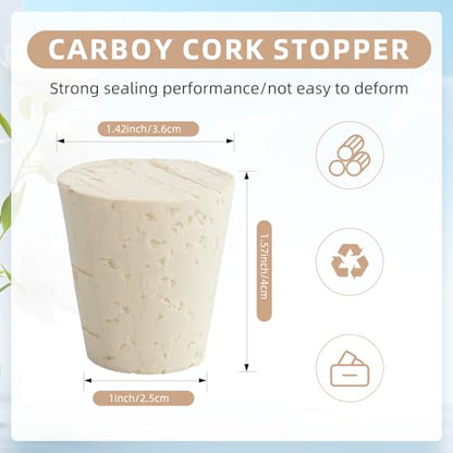 4 Pcs Fermentation Stopper Glass Carboy Corks for 3, 5, 6 Gallon Glass Water Jug Wood Tapered Stopper Bungs Cap for Home Brewing Wine (4pcs) - size: 4pcs
