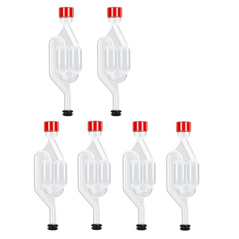 3 Pieces S-Shape Airlocks,Homebrew Bubble Airlock Carboys Stopper & Fermenter Seal Valve with Food Grade Grommets Wine Making(6 pack) - color: 6 pack