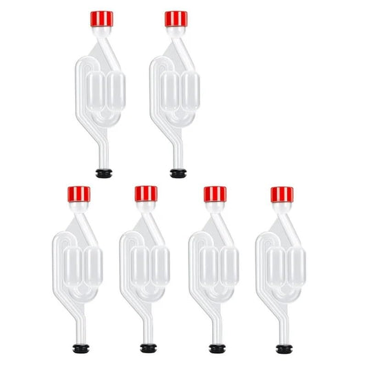3 Pieces S-Shape Airlocks,Homebrew Bubble Airlock Carboys Stopper & Fermenter Seal Valve with Food Grade Grommets Wine Making(6 pack) - color: 6 pack