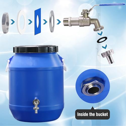 3/4" O.D. thread to 1/2 inch barb O.D. stainless steel home brewing bulkhead ball valve kit, for gallon beer pot brew kettle spigot mash tun （Extended valve body） - size: (extended) 3/4" thread - 1/2" barb
