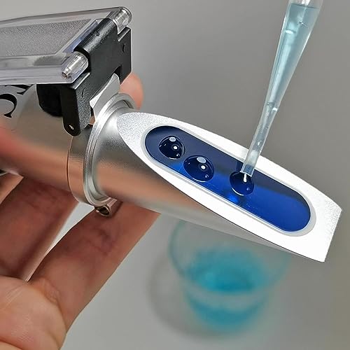 4-in-1 DEF Antifreeze Coolant Refractometer for Automobile Antifreeze System, Diesel Exhaust Fluid, Battery Acid and Windshield Washer Fluid