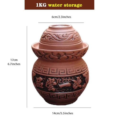 Mini Small Size Kimchi Jar, Handmade Clay Fermentation Tank, Old Traditional Water Seal Design, Pickled Beans and Garlic(1kg) - size: 1kg